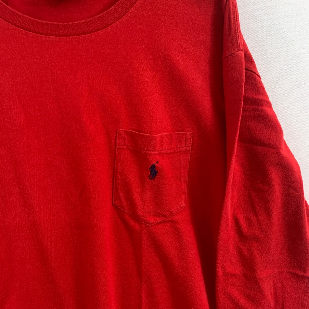 Polo by Ralph Lauren red pocket tee LS - Picture 9 of 12
